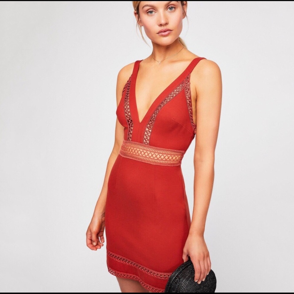 Free People | Iris Mini Dress, Red Bodycon